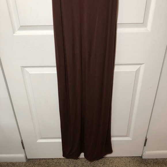 Sleeveless Brown Naked Wardrobe Smooth Maxi Dress Size L - Picture 7 of 9